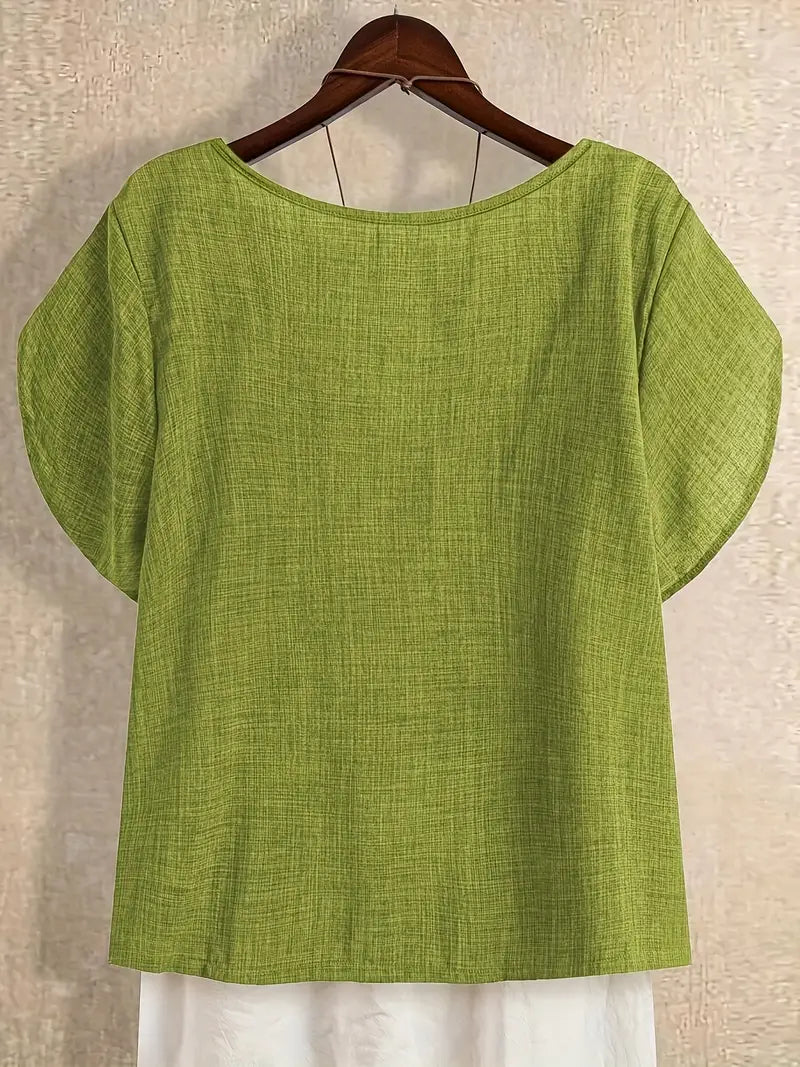 Milany - חולצת צווארון א-סימטרי קז'ואל