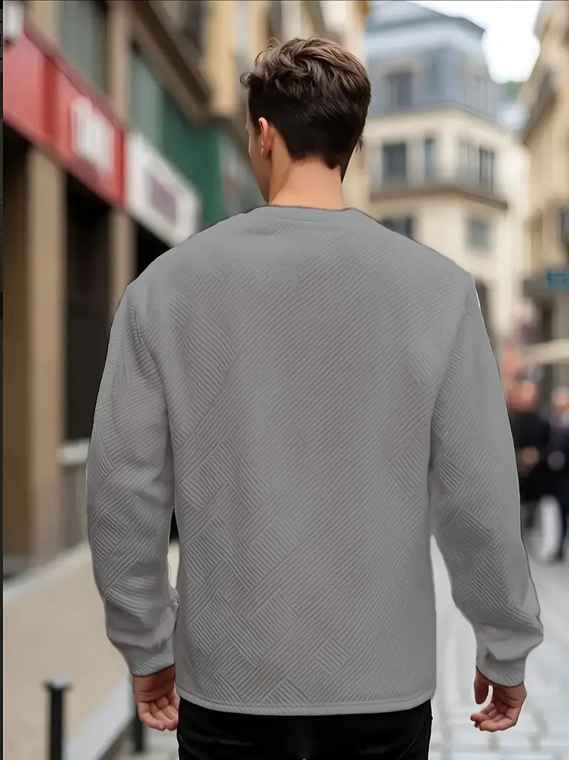 Malinga - סווטשירט עם דפוס גיאומטרי קז'ואלי ושרוולים ארוכים