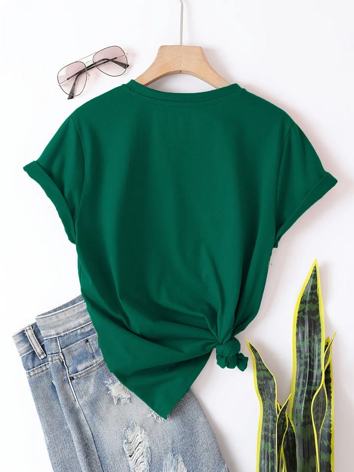 Larson - חולצת טי שרוול קצר בסגנון קז'ואל עם הדפס לב