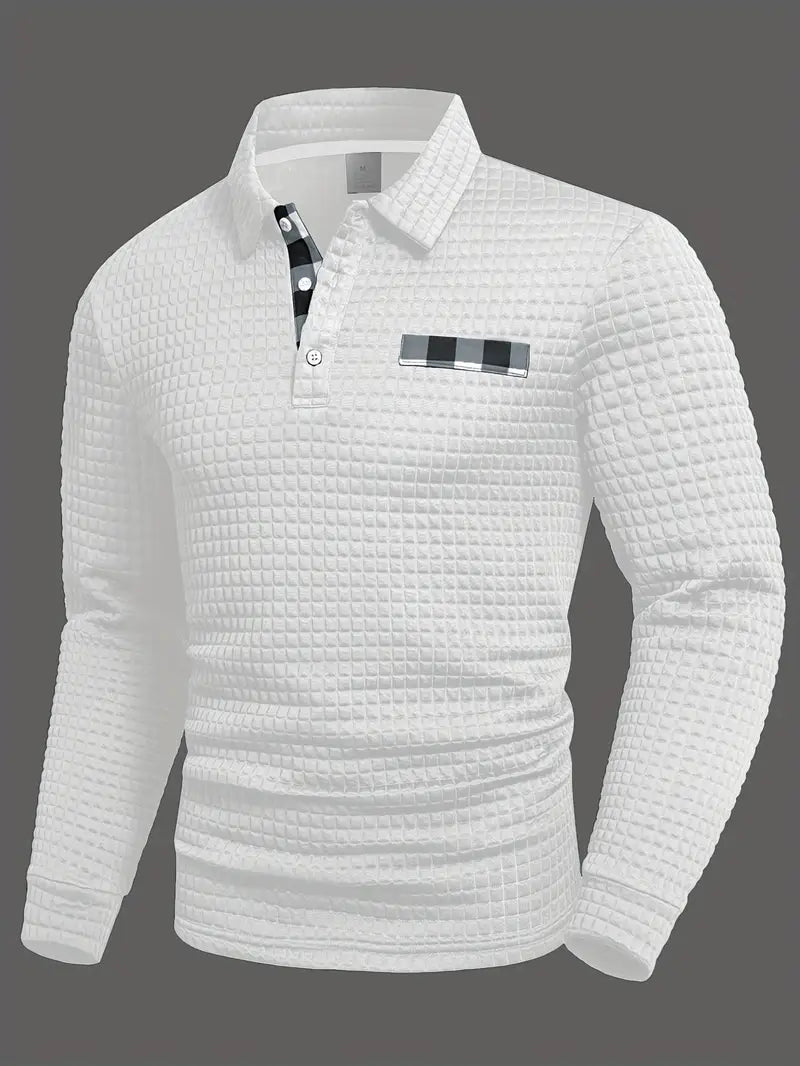 Hughes - חולצת כפתורים סרוגה עבה בסגנון קז'ואל