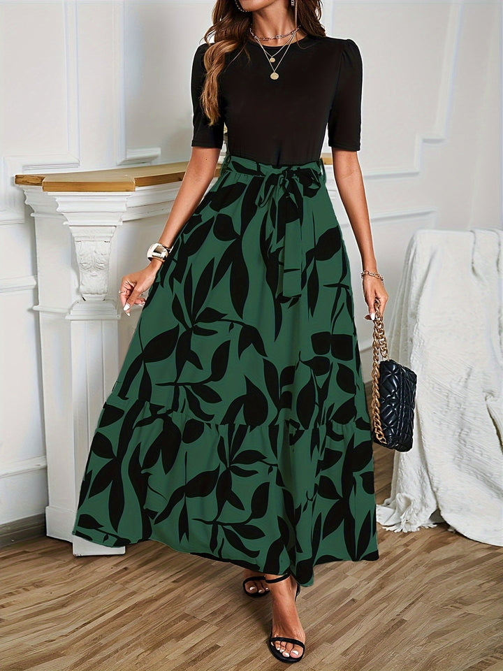 Nuray - שמלת פרחים אלגנטית עם שרוולים קצרים