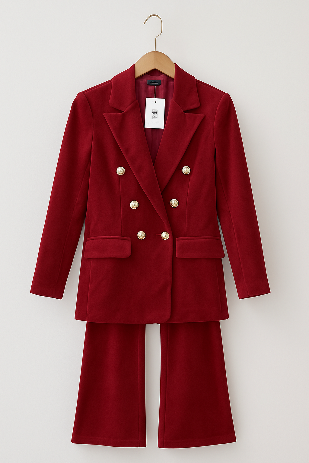 Dimitra - סט בלייזר קטיפה עם כפתורים כפולים