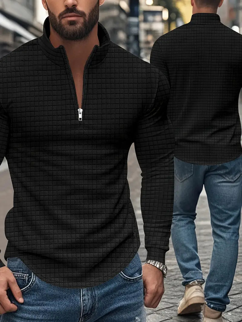 Jarryd - סווטשירט עם שרוולים ארוכים ורוכסן חצי