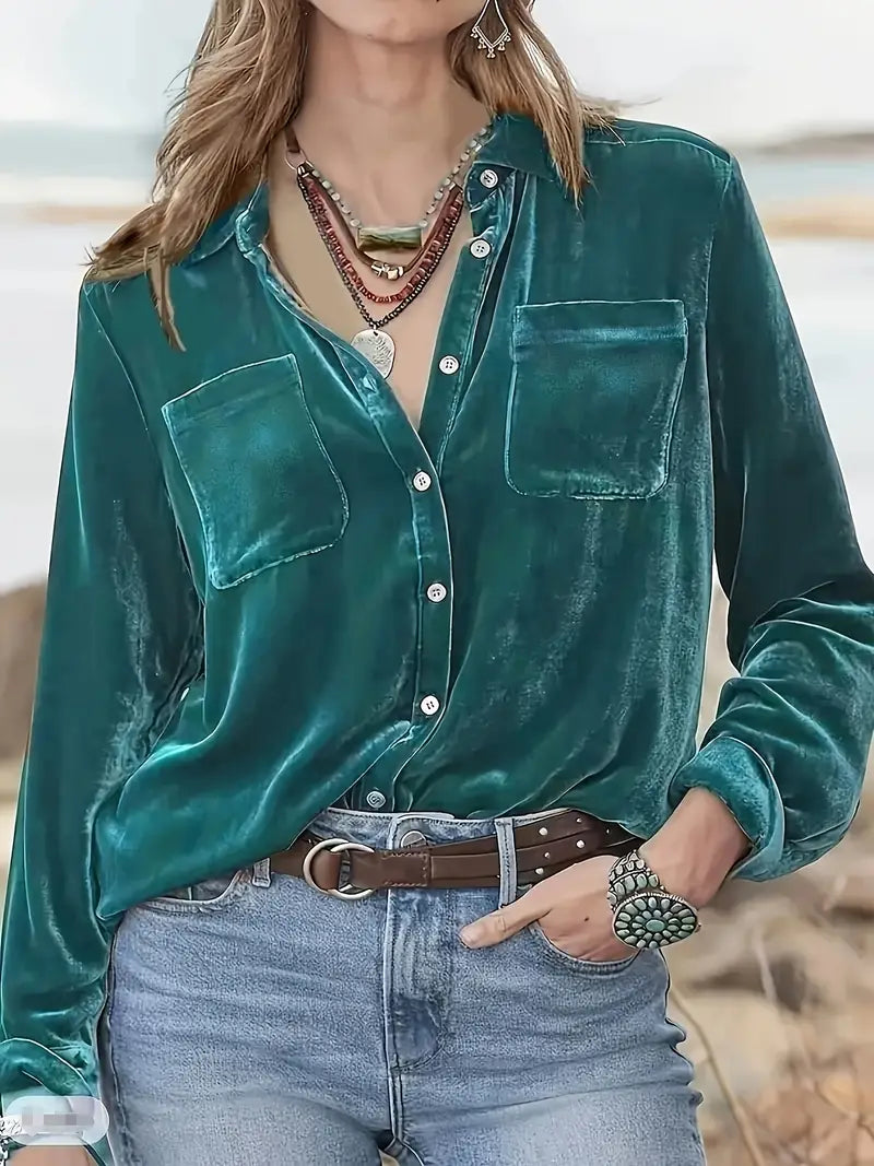 Geanie - חולצה עם שרוולים ארוכים וכיסים קדמיים