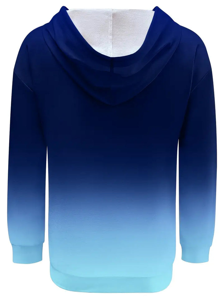 Areeqa - סווטשירט עם שרוולים ארוכים ורוכסן בצבעי גראדיאנט