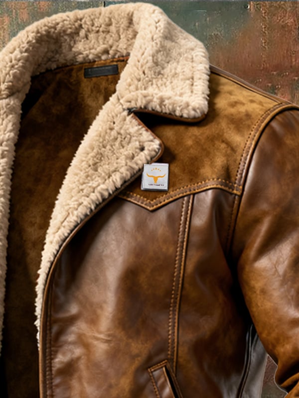 Alessandro - ז'קט עור קז'ואל עם שרוולים ארוכים