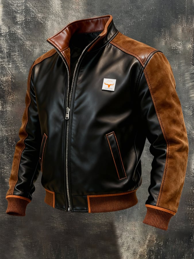 Bjorn - ז'קט פאצ'וורק מעור וינטג'