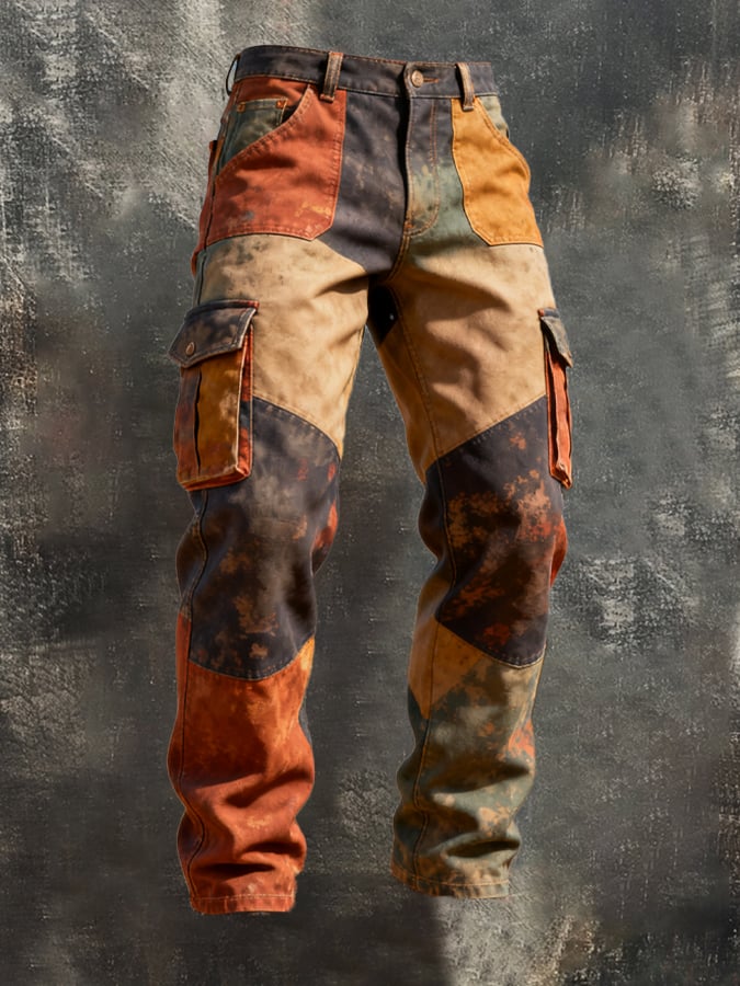 Santner - מכנסי עבודה רטרו עם כיסים בצבע אחיד