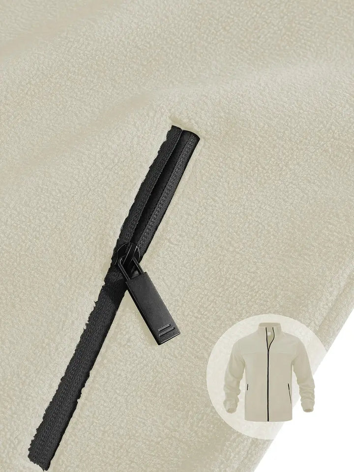 Barron - ז'קט פליס קז'ואל עם רוכסן וכיס