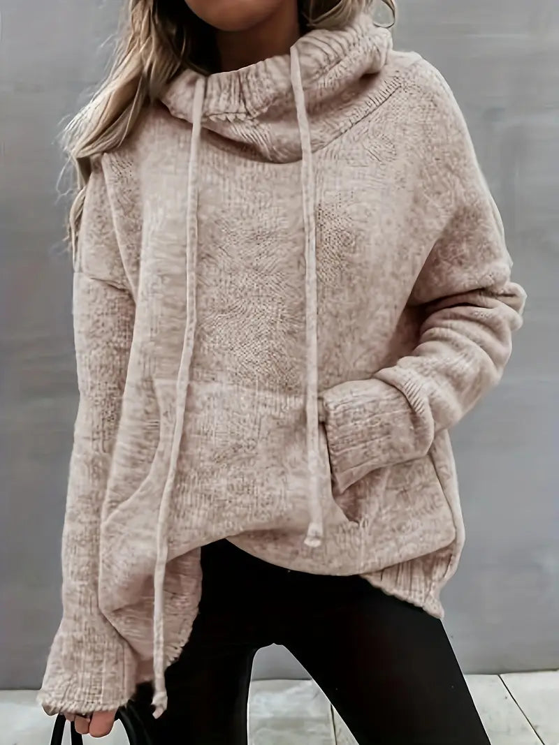 Natala - סוודר סרוג עם כיס קנגורו