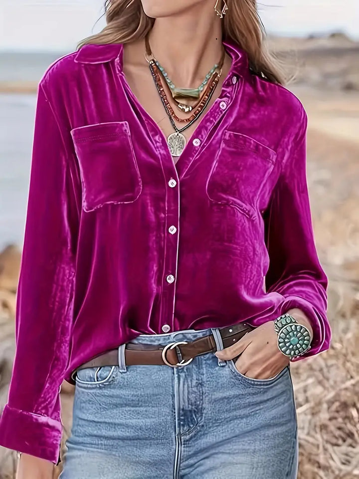 Geanie - חולצה עם שרוולים ארוכים וכיסים קדמיים