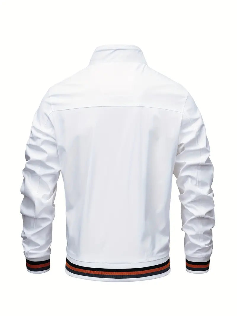 Stanton - ז'קט קז'ואל עם צווארון עומד ורוכסן