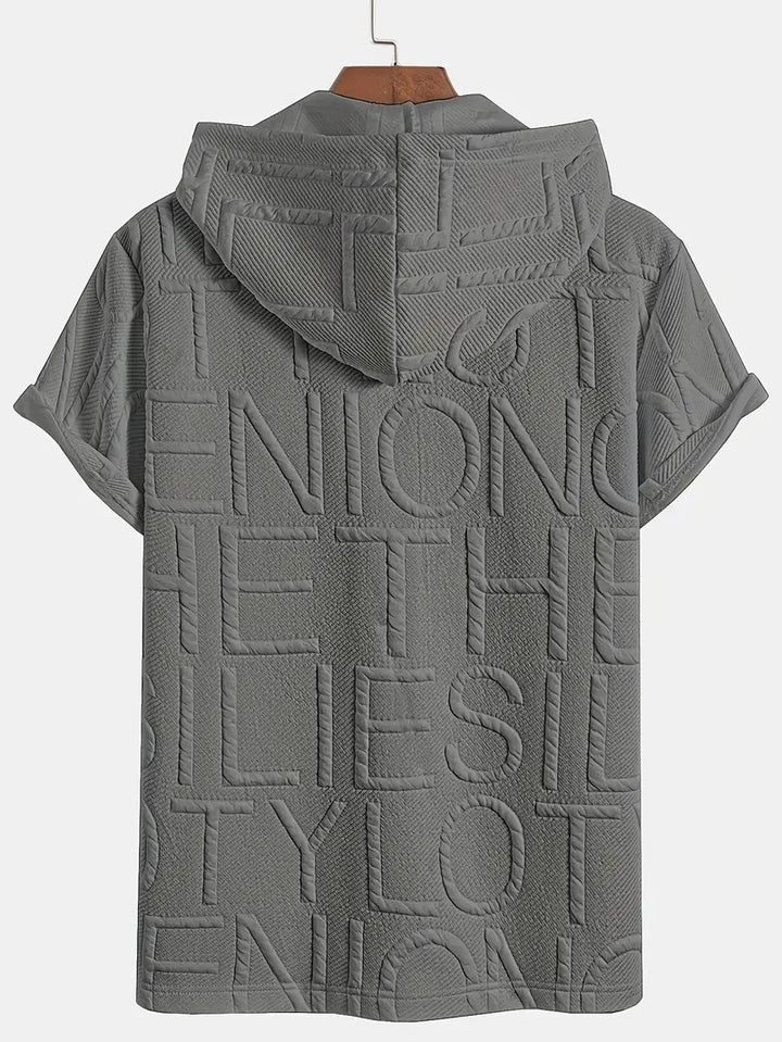 Henryk - חולצה אלגנטית עם שרוולים קצרים, קפוצ'ון ורוכסן