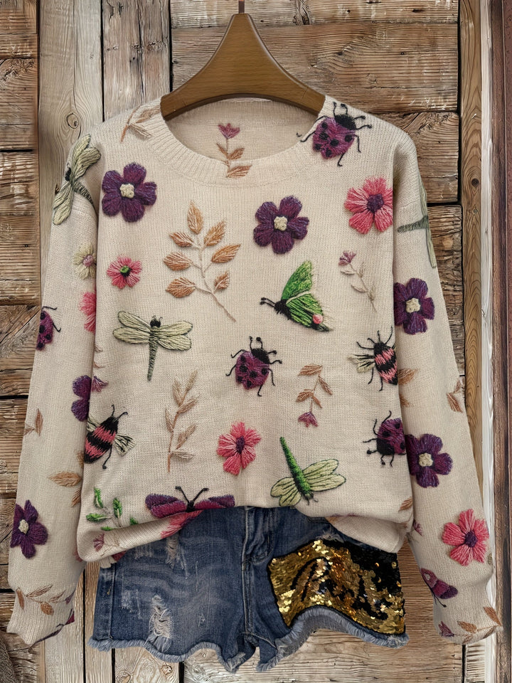 Dorenda - סוודר סרוג קז'ואל עם שרוולים ארוכים