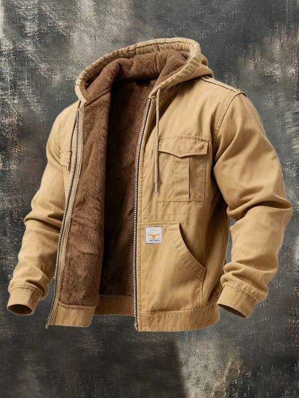 Riccardo - מעיל קפוצ'ון רטרו עם כיס