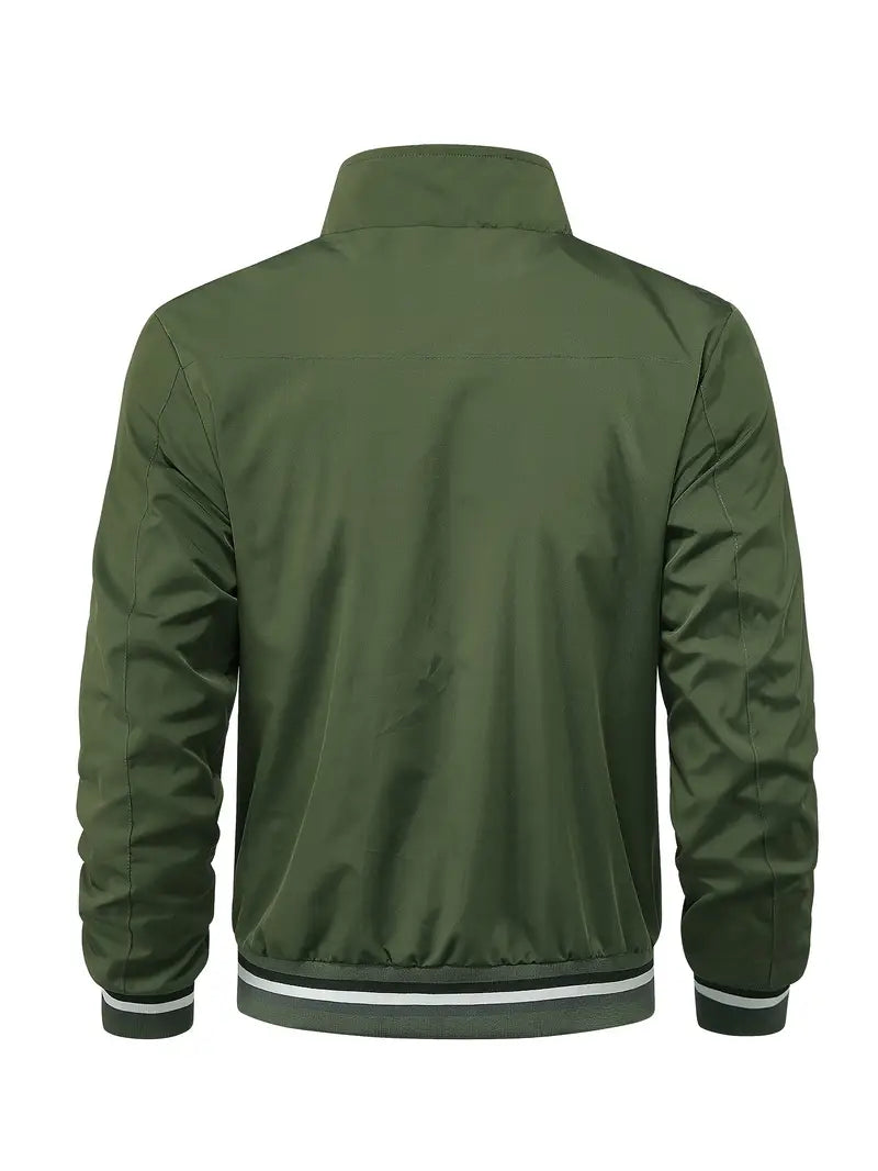 Stanton - ז'קט קז'ואל עם צווארון עומד ורוכסן