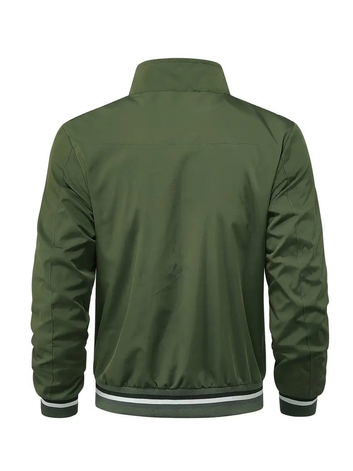 Stanton - ז'קט קז'ואל עם צווארון עומד ורוכסן