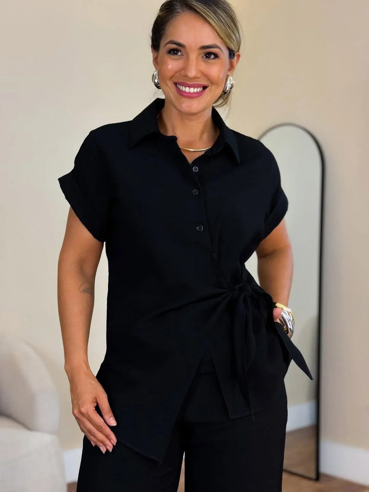 Lorie - סט אלגנטי ושני חלקים עם קשירה מקדימה