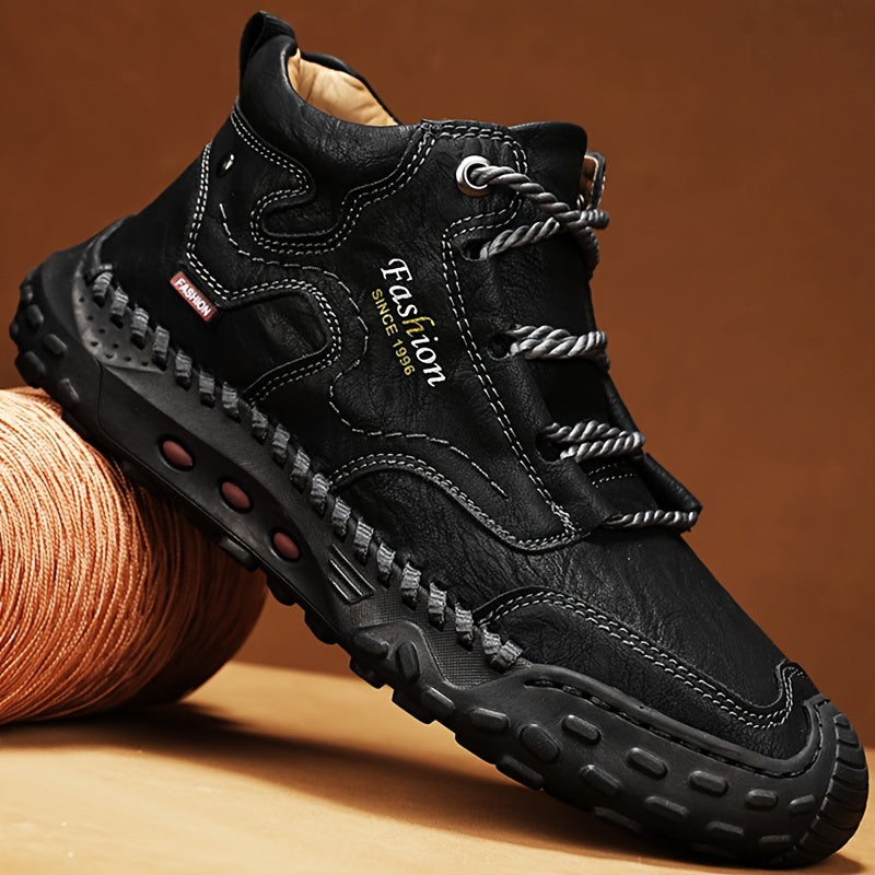 Kolman - מגפי קרסול מזדמנים מעור עם שרוכים וסוליה נגד החלקה