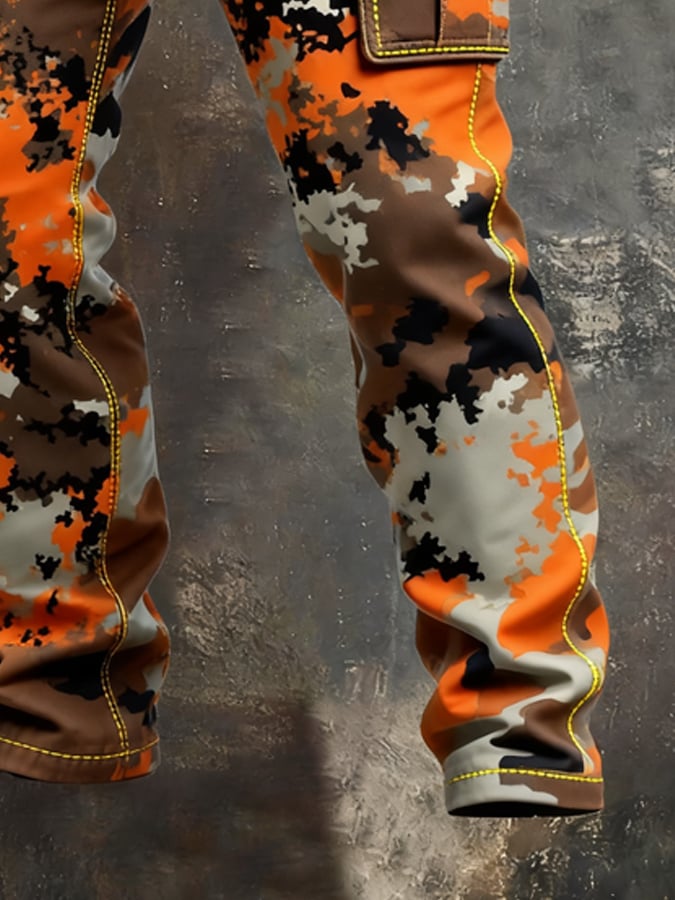 Bethell - מכנסיים רב-כיסים בסגנון וינטג' עם הדפס הסוואה