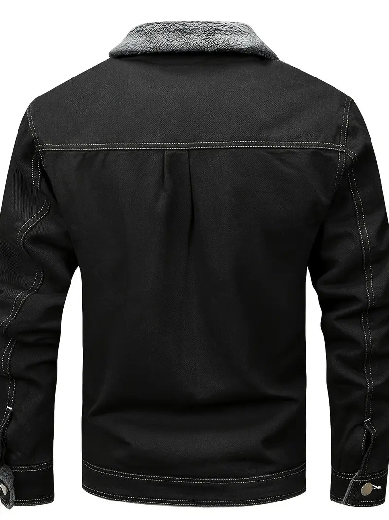 Geoffroy - ז'קט ג'ינס וינטג' עם בטנה מפליס