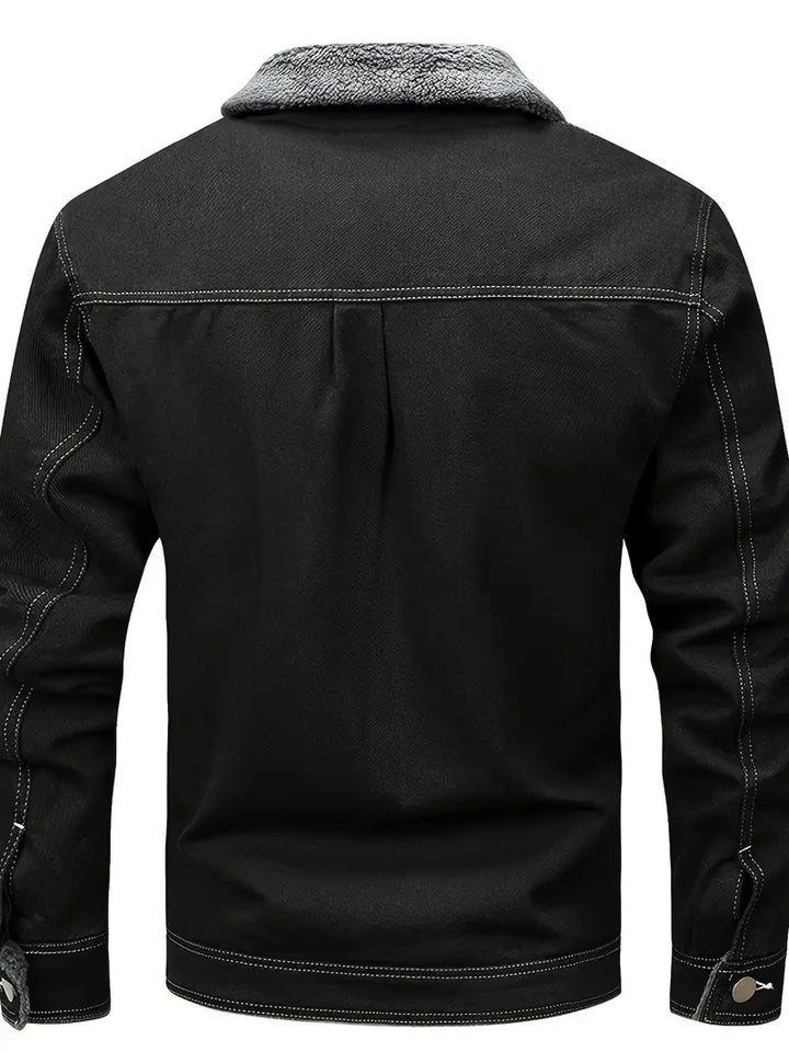 Geoffroy - ז'קט ג'ינס וינטג' עם בטנה מפליס