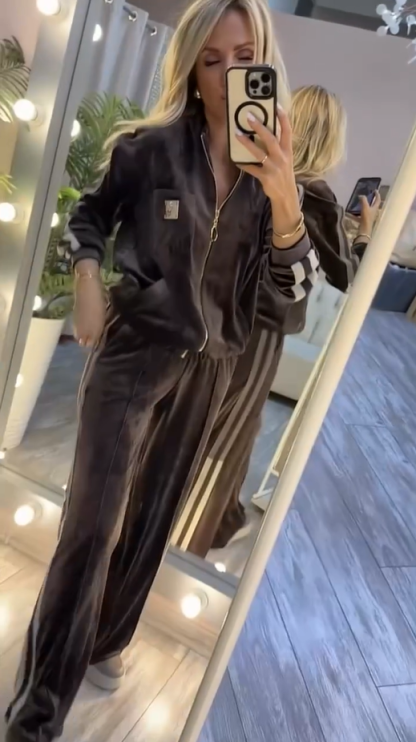 Laoise - חליפת טרנינג מקורדרוי עם גימור פסים