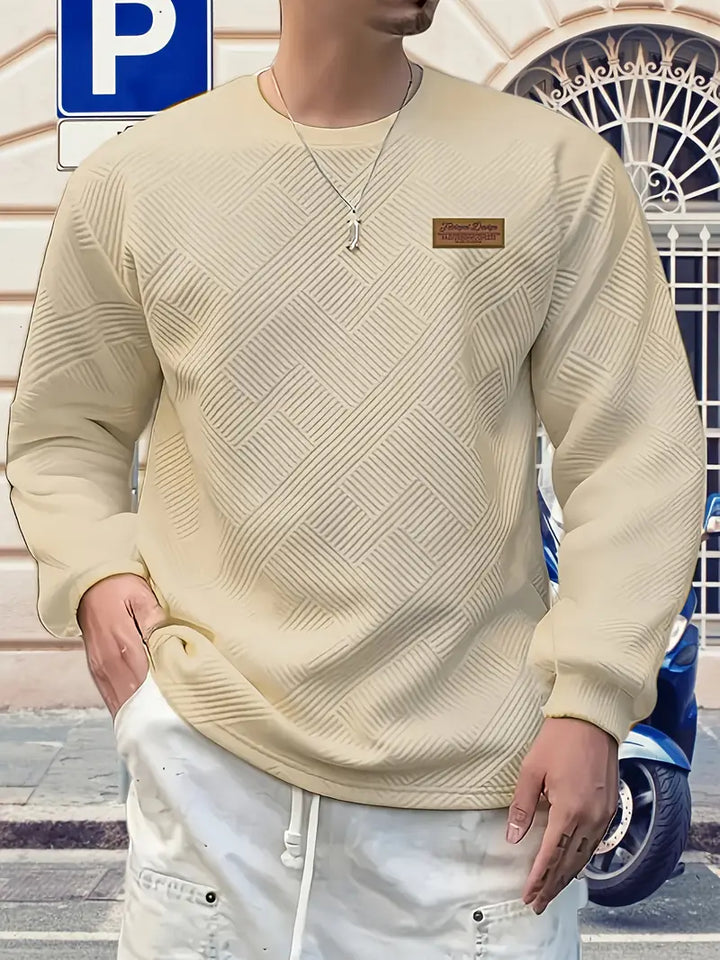 Malinga - סווטשירט עם דפוס גיאומטרי קז'ואלי ושרוולים ארוכים