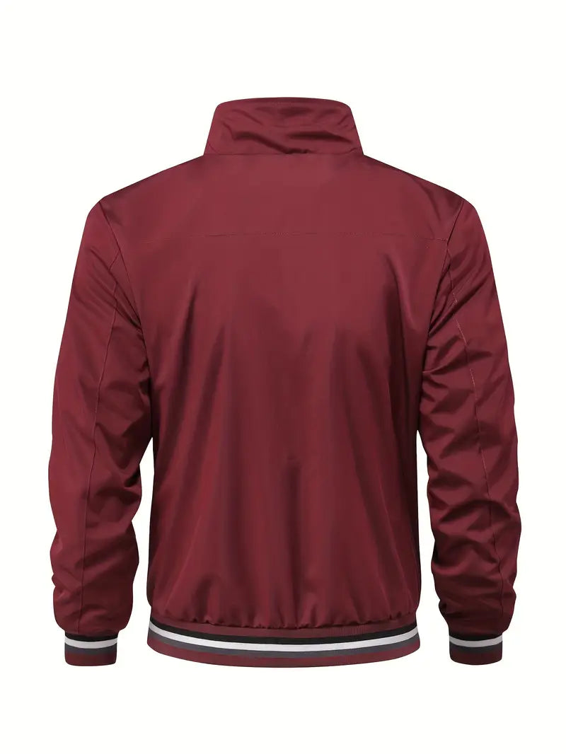 Stanton - ז'קט קז'ואל עם צווארון עומד ורוכסן