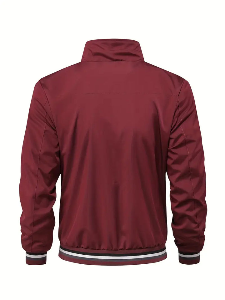 Stanton - ז'קט קז'ואל עם צווארון עומד ורוכסן