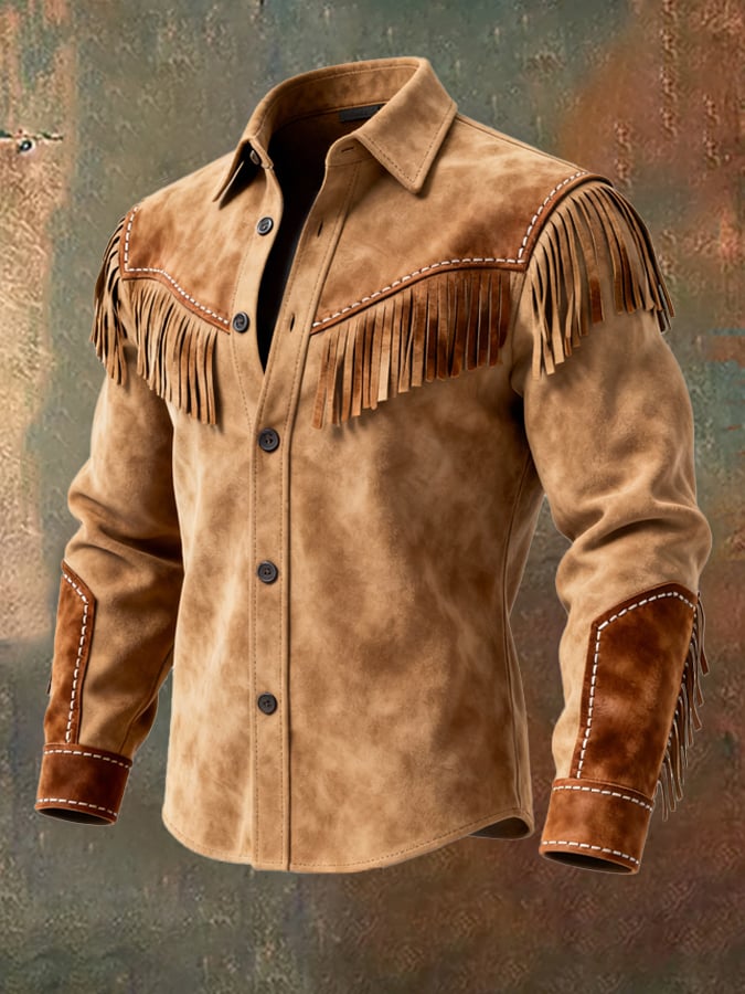 Finch - חולצה ארוכת שרוולים בסגנון וינטג' עם עיצוב ציצית