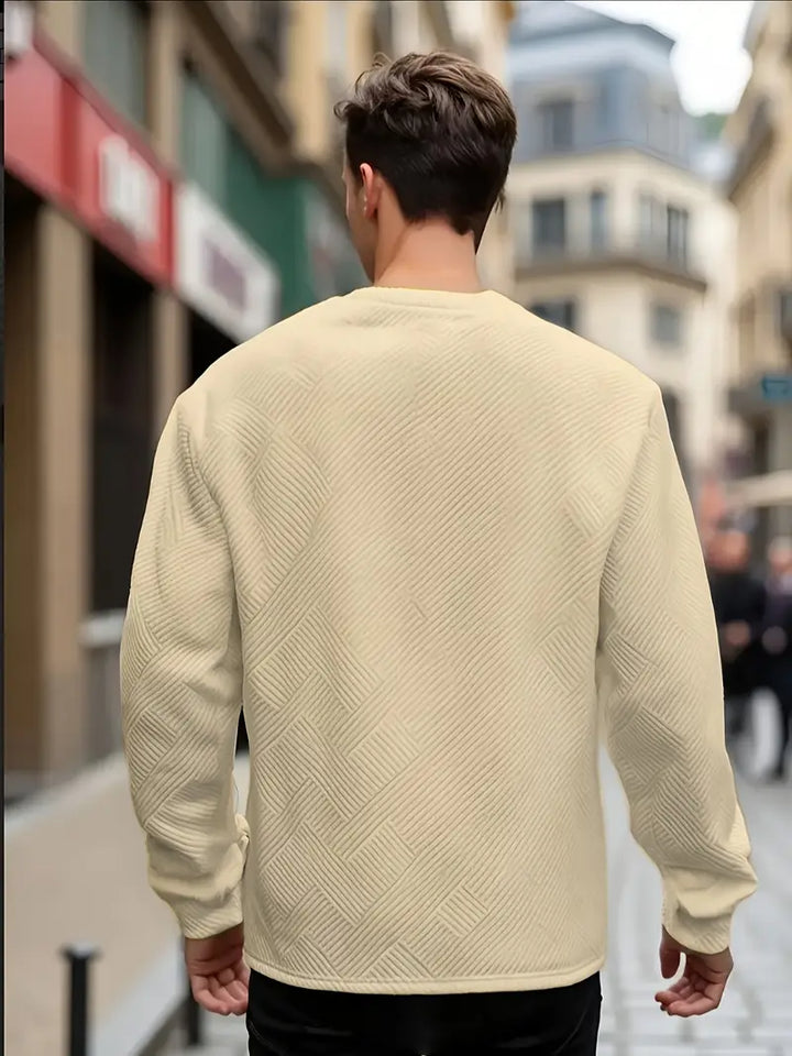 Malinga - סווטשירט עם דפוס גיאומטרי קז'ואלי ושרוולים ארוכים