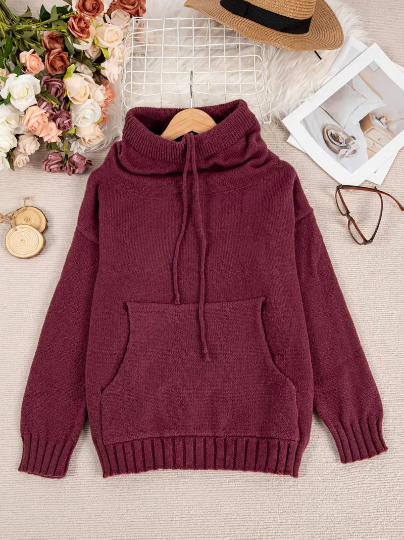 Natala - סוודר סרוג עם כיס קנגורו