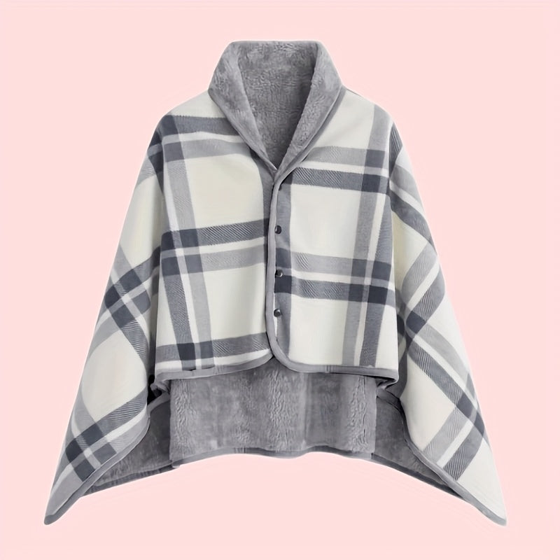 Erlissa - Winter Plaid Wearable Blanket Shawl