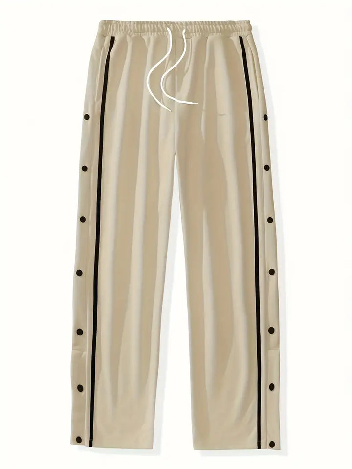 Mendis - מכנסי ספורט קז'ואל עם רגל ישרה וכפתורי לחץ