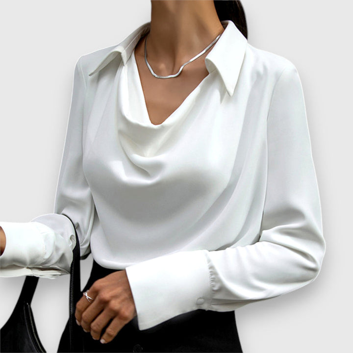 Solina - חולצה עם צווארון ושרוולים ארוכים עם בד מקושט