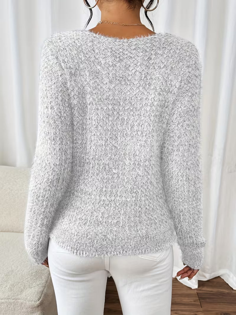 Aderah - סוודר רופף עם צווארון V