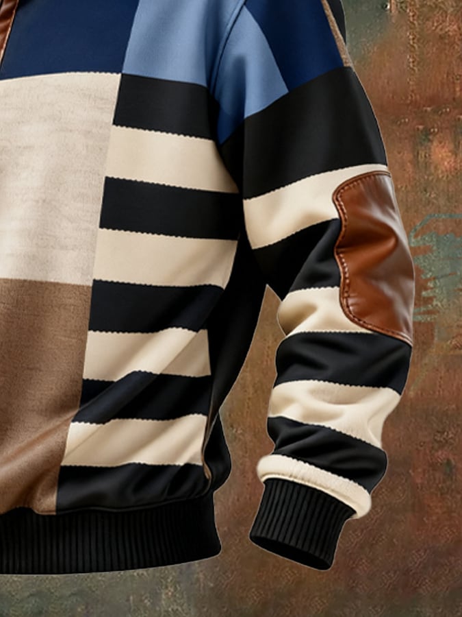 Stoinis - סווטשירט קז'ואל עם שרוולים ארוכים והדפס בלוק צבעוני