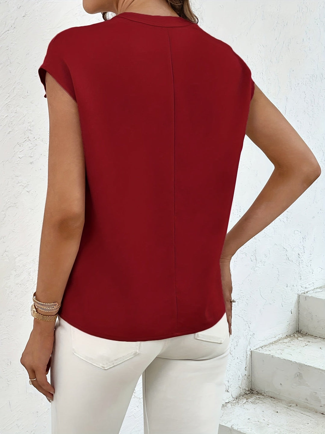 Marquita - חולצת קיץ יומיומית עם שרוולים קצרים וכיסים