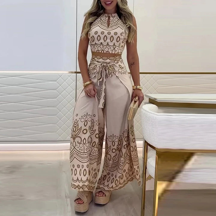 Gulshat - סט מכנסיים אלגנטיים עם דוגמה