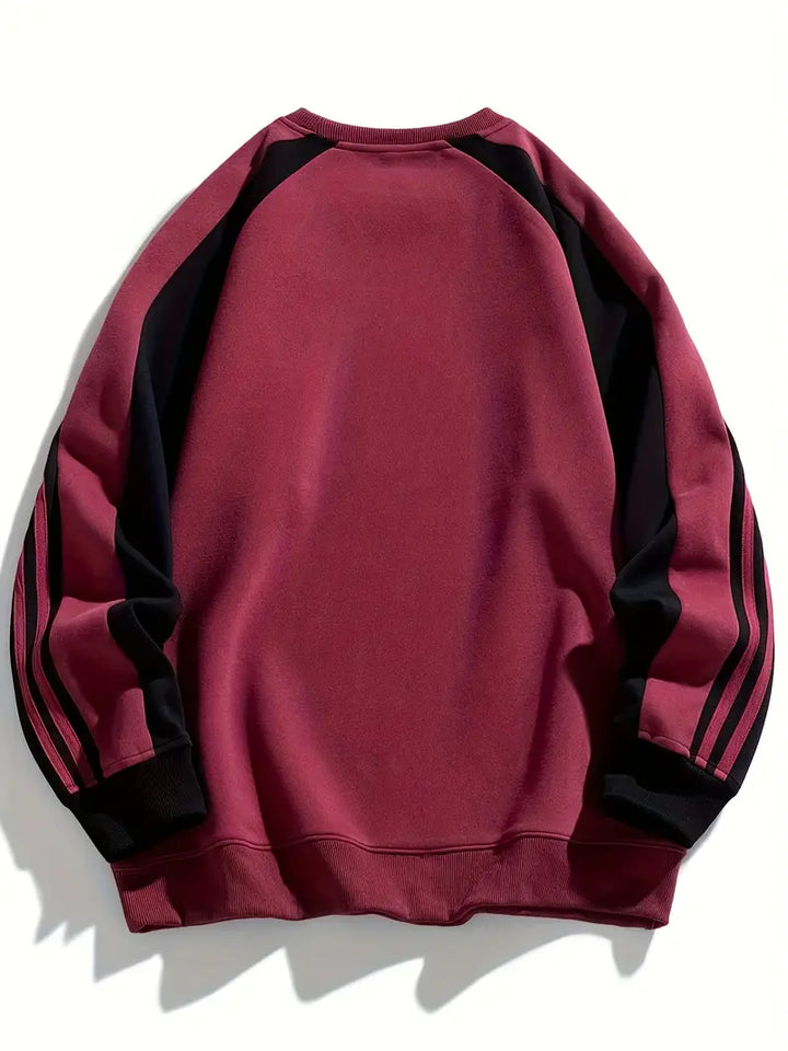 Maddox - סווטשירט עם שרוולים פסים וצווארון עגול