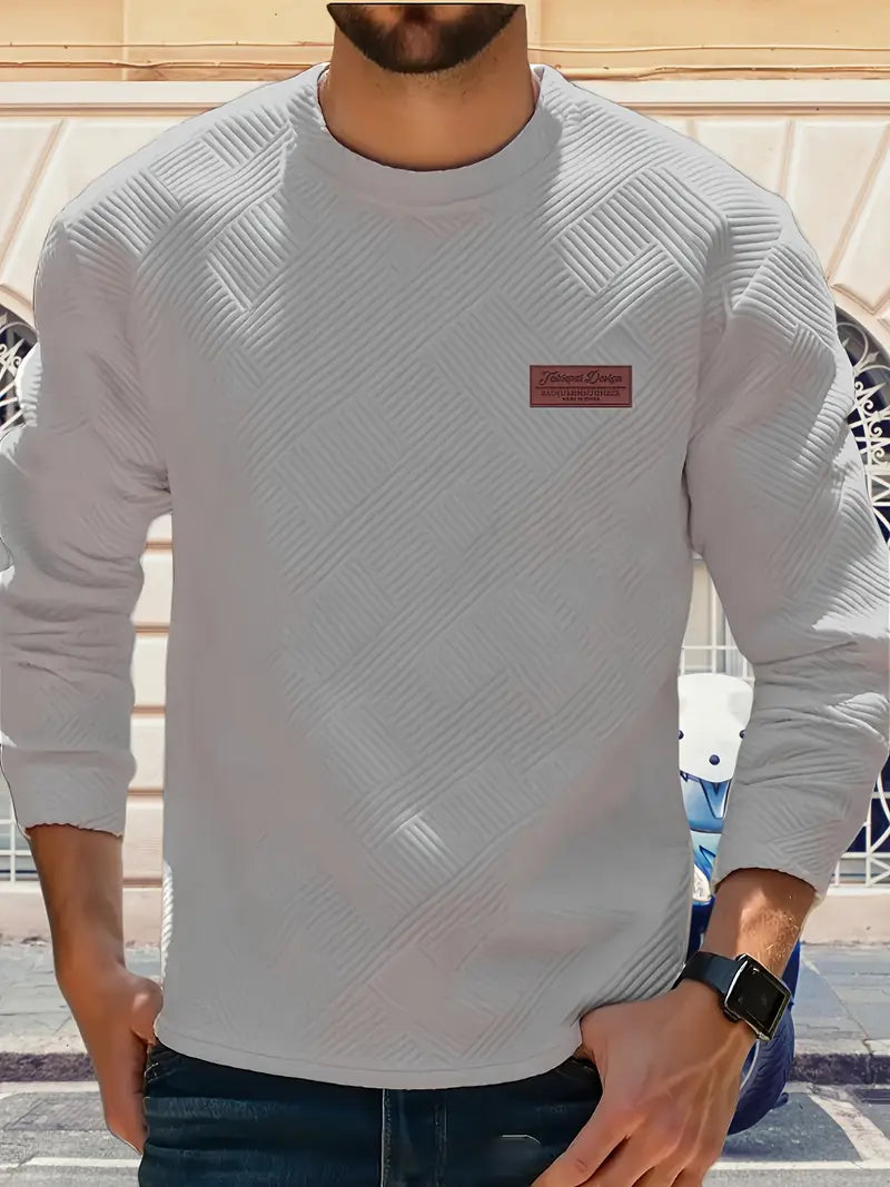 Malinga - סווטשירט עם דפוס גיאומטרי קז'ואלי ושרוולים ארוכים