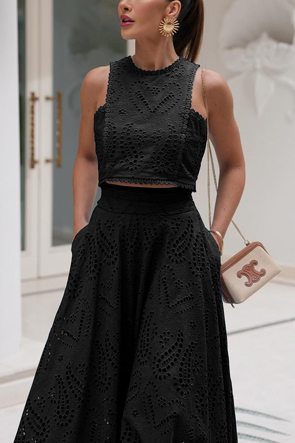 Rosanna - סט תחרה דו-חלקי ללא שרוולים