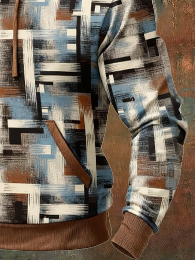 Sodhi - סווטשירט בסגנון רטרו עם הדפס בלוק צבעוני