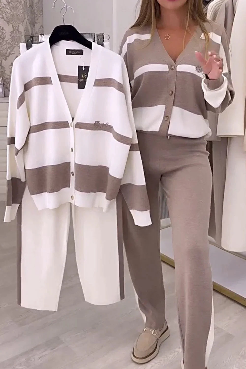 Fridolina - סט אופנתי סרוג בן שני חלקים