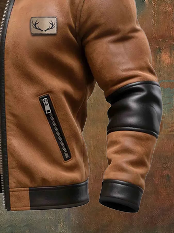 Labuschagne - מעיל עור וזמש וינטג' חם