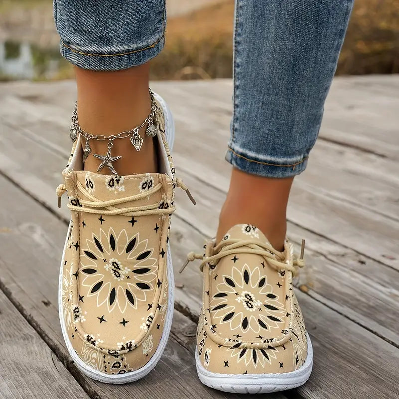 Isavella - נעלי קיץ קז'ואל עם דפוס פרחוני