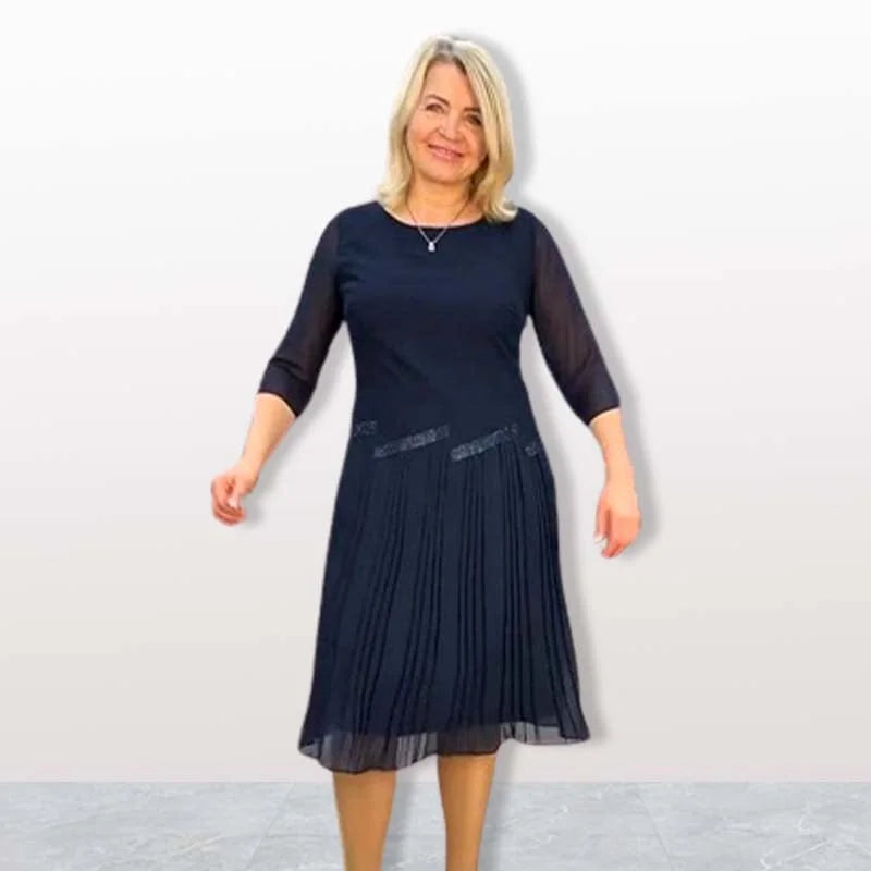 Kiernan - שמלת מידי אלגנטית עם צווארון עגול