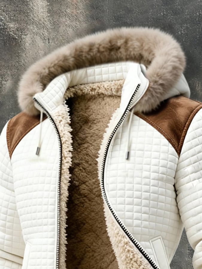 Vikram - מעיל חם בסגנון רטרו עם דוגמת וופל