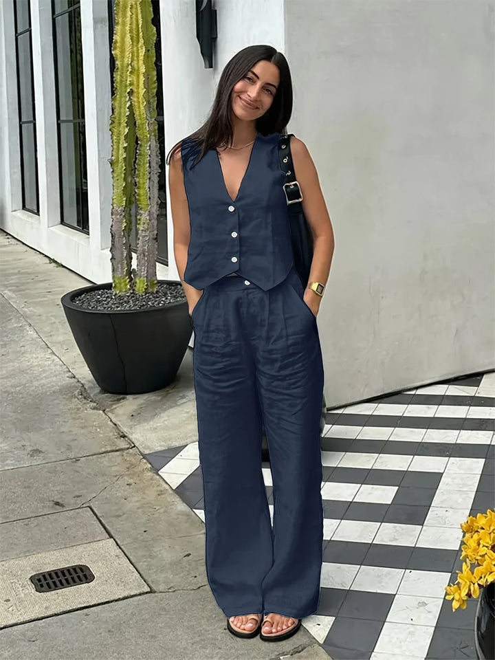 Jorja - סט אלגנטי ללא שרוולים בשני חלקים